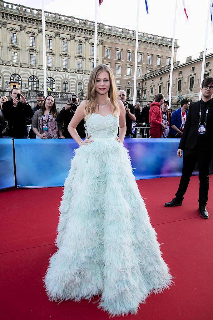 Austrian entry Zoe pictured on the red carpet at the opening ceramony for the Eurovision Song Contest in Stockholm Sweden 2016. Picture Andres Poveda