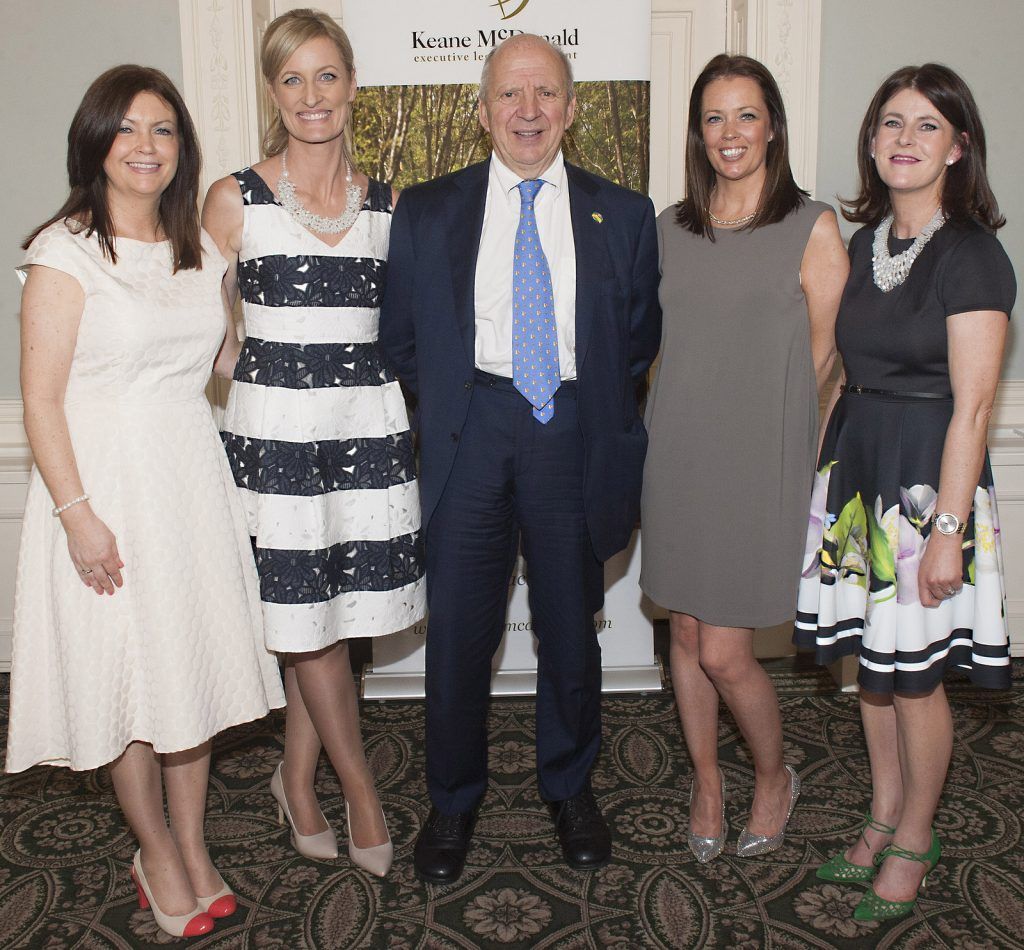 Vicki Weinmann, Yvonne Kelly,  Jonathan Irwin, Alison O'Sullivan and Carrie Richmond pictured at Keane McDonald's annual cocktail party, in aid of their charity partner The Jack & Jill children’s foundation at the Merrion Hotel. Pic Patrick O'Leary 