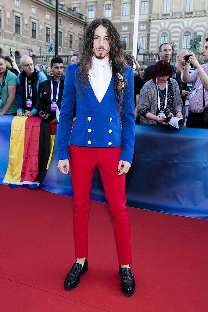 Michal Szpak from Poland pictured on the red carpet at the opening ceramony for the Eurovision Song Contest in Stockholm Sweden 2016. Picture Andres Poveda