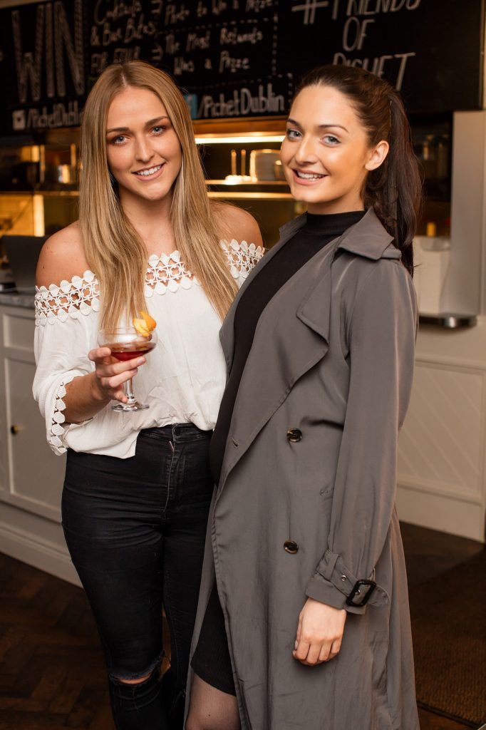 Kate O’Callaghan & Faye Rooney pictured at the relaunch of Pichet. The restaurant has undergone an entire refit complete with new bar area, marble finishes and fresh branding. A modern take on a classic bistro, multi award winning Pichet remains dedicated to the best of local and seasonal produce and, in celebration of the reopening, the restaurant has announced the introduction of a new guest chef service initiative – Friends of Pichet. The first of these will be Andy McFadden, head chef at Pied A Terre, London on Sunday May 29th. <a href="http://www.pichet.ie" rel="nofollow">www.pichet.ie</a> #FriendsofPichet . Photo: Anthony Woods..