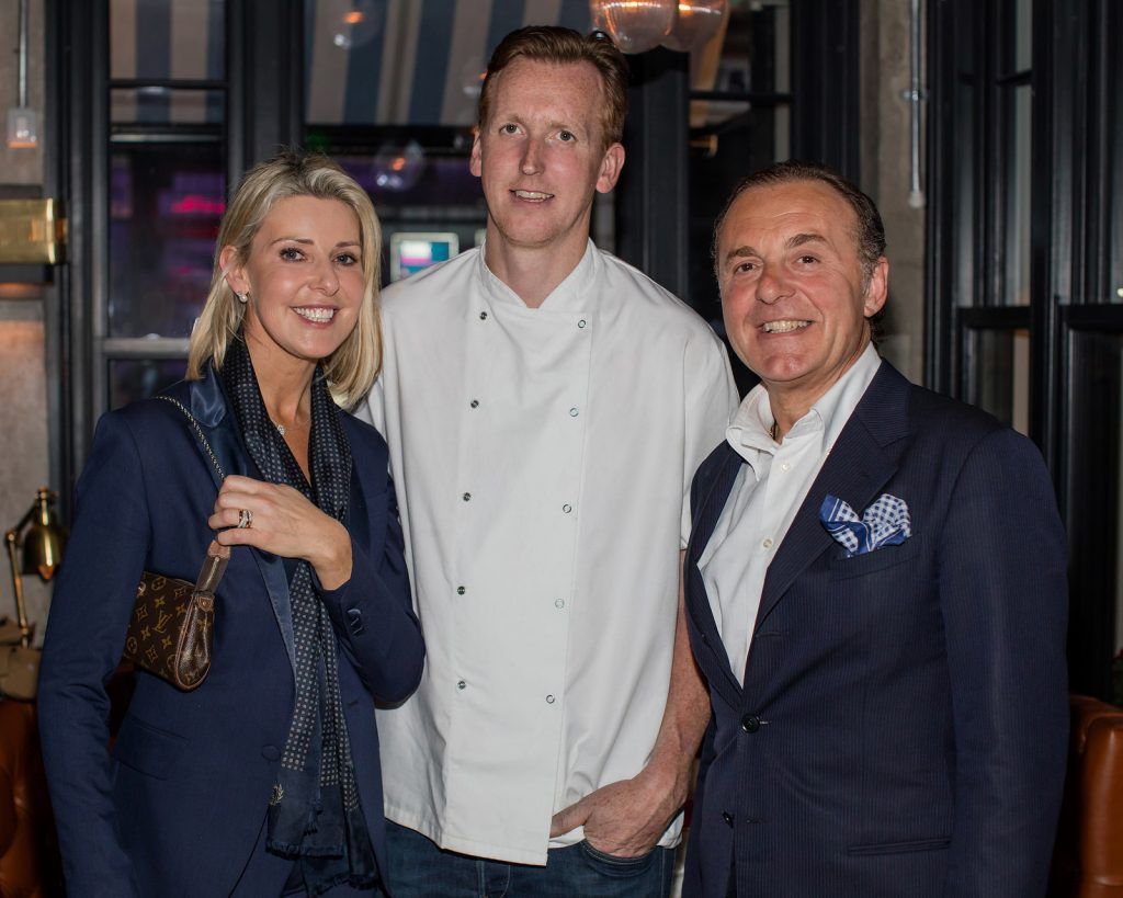 Avril Bannerton, Stephen Gibson & Giorgio Casari pictured at the relaunch of Pichet. The restaurant has undergone an entire refit complete with new bar area, marble finishes and fresh branding. A modern take on a classic bistro, multi award winning Pichet remains dedicated to the best of local and seasonal produce and, in celebration of the reopening, the restaurant has announced the introduction of a new guest chef service initiative – Friends of Pichet. The first of these will be Andy McFadden, head chef at Pied A Terre, London on Sunday May 29th. <a href="http://www.pichet.ie" rel="nofollow">www.pichet.ie</a> #FriendsofPichet . Photo: Anthony Woods..