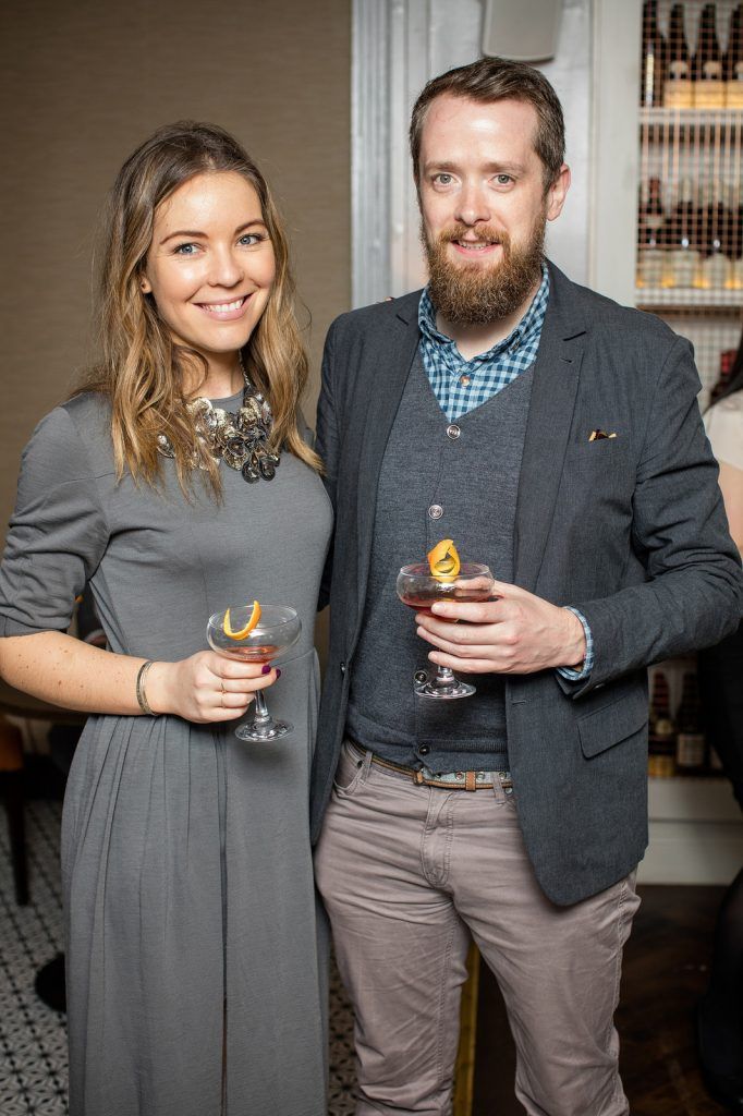 Emma Manley & Eoin O'Suillabhain pictured at the relaunch of Pichet. The restaurant has undergone an entire refit complete with new bar area, marble finishes and fresh branding. A modern take on a classic bistro, multi award winning Pichet remains dedicated to the best of local and seasonal produce and, in celebration of the reopening, the restaurant has announced the introduction of a new guest chef service initiative – Friends of Pichet. The first of these will be Andy McFadden, head chef at Pied A Terre, London on Sunday May 29th. <a href="http://www.pichet.ie" rel="nofollow">www.pichet.ie</a> #FriendsofPichet . Photo: Anthony Woods..