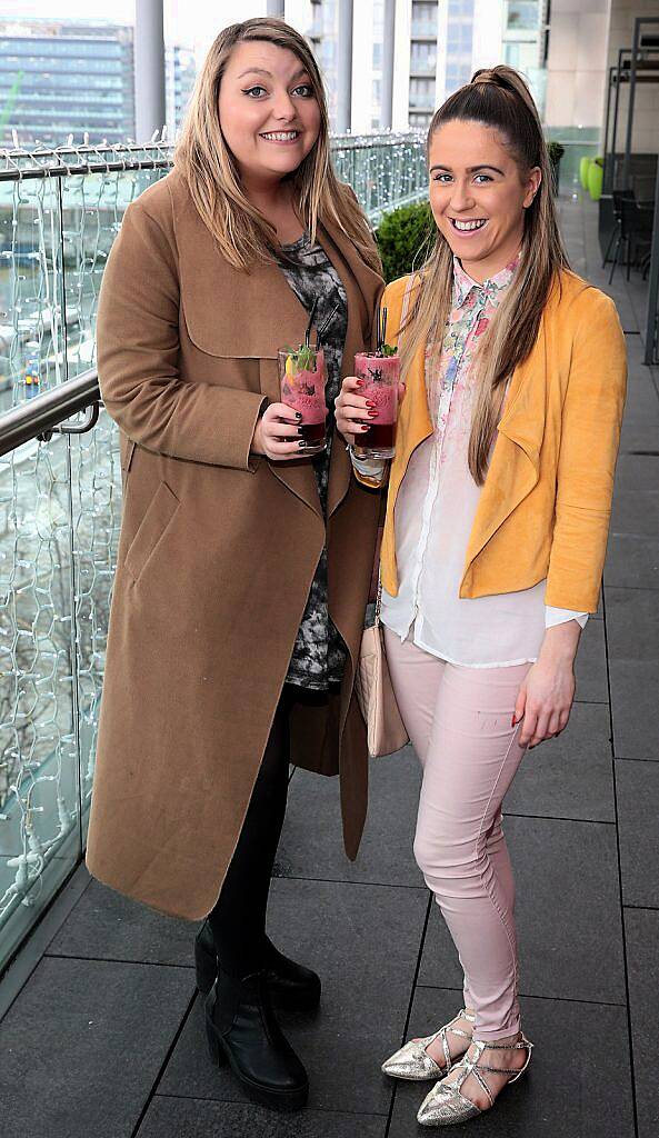 Lauren Gaffney and Sarah Curran  at the annual Gibson Hotel Summer Barbecue at The Gibson Hotel,Point Village,Dublin.Pictures:Brian McEvoy