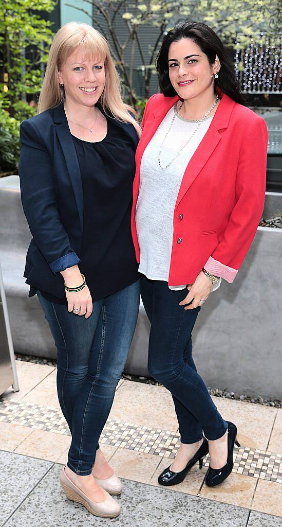 Katherine Crawley and Kim Mokha  at the annual Gibson Hotel Summer Barbecue at The Gibson Hotel,Point Village,Dublin.Pictures:Brian McEvoy