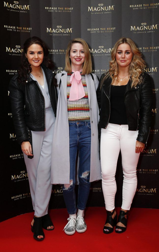 Magnum delivered a taste of decadence with the return of Magnum Dublin in the window of Arnotts. Exclusive to Arnotts Department Store and running for three months this summer, Magnum devotees can drop in-store and design their own delicious Magnum ice creams, complete with a number of delectable toppings at the decadent M ake My Magnum bar. Pictured at the delicious launch in Arnotts Department Store is Karla Stein, Lisa McCann and Keva Doyle. Picture Conor McCabe Photography.
