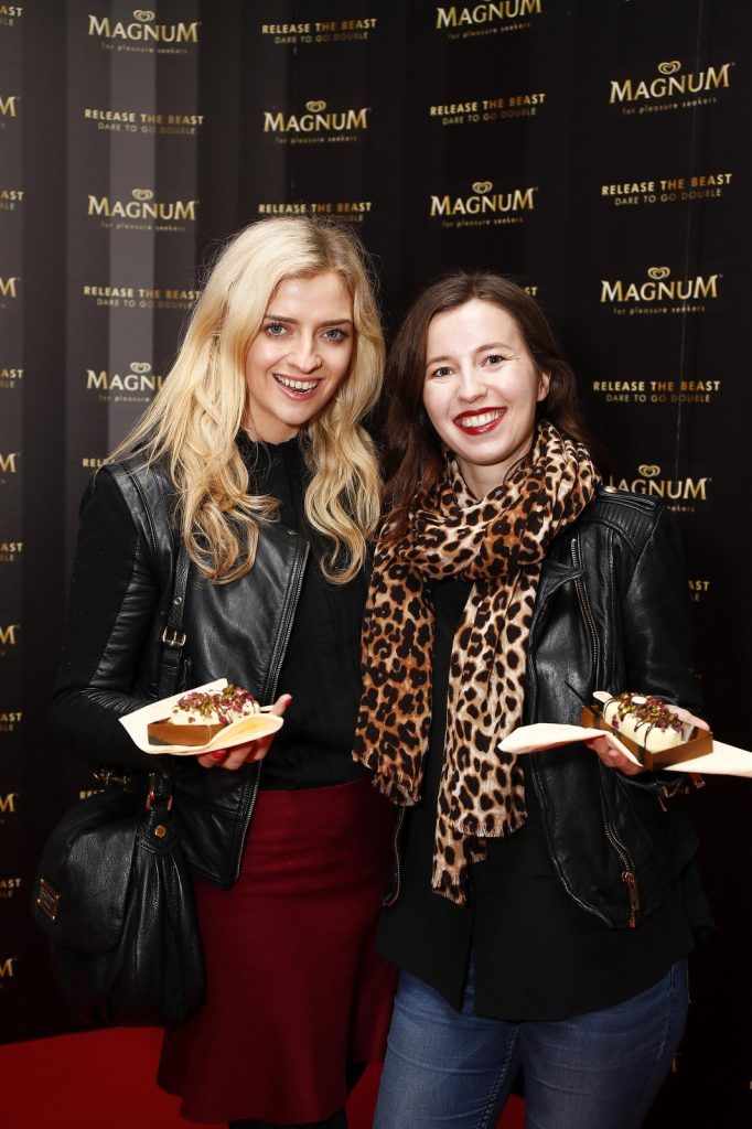 Magnum delivered a taste of decadence with the return of Magnum Dublin in the window of Arnotts. Exclusive to Arnotts Department Store and running for three months this summer, Magnum devotees can drop in-store and design their own delicious Magnum ice creams, complete with a number of delectable toppings at the decadent M ake My Magnum bar. Pictured at the delicious launch in Arnotts Department Store is Becjy Duggan and Alex Quinn. Picture Conor McCabe Photography.
