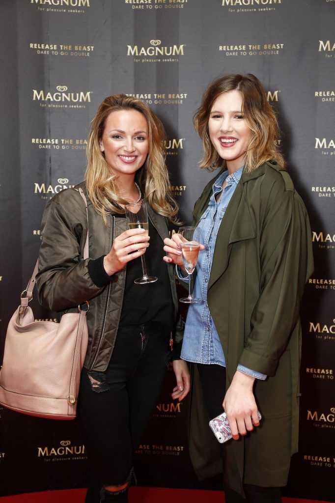 Magnum delivered a taste of decadence with the return of Magnum Dublin in the window of Arnotts. Exclusive to Arnotts Department Store and running for three months this summer, Magnum devotees can drop in-store and design their own delicious Magnum ice creams, complete with a number of delectable toppings at the decadent M ake My Magnum bar. Pictured at the delicious launch in Arnotts Department Store is Rachel Petrie and Elle Gordon. Picture Conor McCabe Photography.
