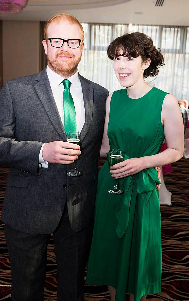 
Pictured at the Oireachtas Media Awards in the Salthill Hotel Galway was Paraic McGeough and  Lisa Madden 
These annual awards recognise the achievements and successes within the Irish language media sector.   Photo:Andrew Downes, xposure.   