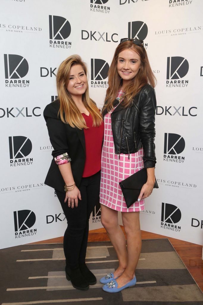 Emma Costello and Laura Jordan pictured at the launch of the Darren Kennedy collection for Louis Copeland at the Louis Copeland store on Wicklow Street.  Guests enjoyed signature World Class cocktails specifically crafted by Diageo Reserve. Photo: Leon Farrell/Photocall Ireland.