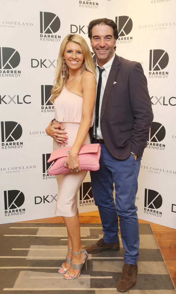 Claire Devereux and Darragh Tallin  pictured at the launch of the Darren Kennedy collection for Louis Copeland at the Louis Copeland store on Wicklow Street.  Guests enjoyed signature World Class cocktails specifically crafted by Diageo Reserve. Photo: Leon Farrell/Photocall Ireland.