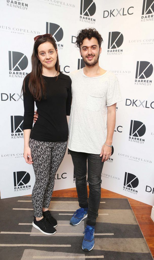Lauren O Hanlon and Daniel Fortes  pictured at the launch of the Darren Kennedy collection for Louis Copeland at the Louis Copeland store on Wicklow Street.  Guests enjoyed signature World Class cocktails specifically crafted by Diageo Reserve. Photo: Leon Farrell/Photocall Ireland.