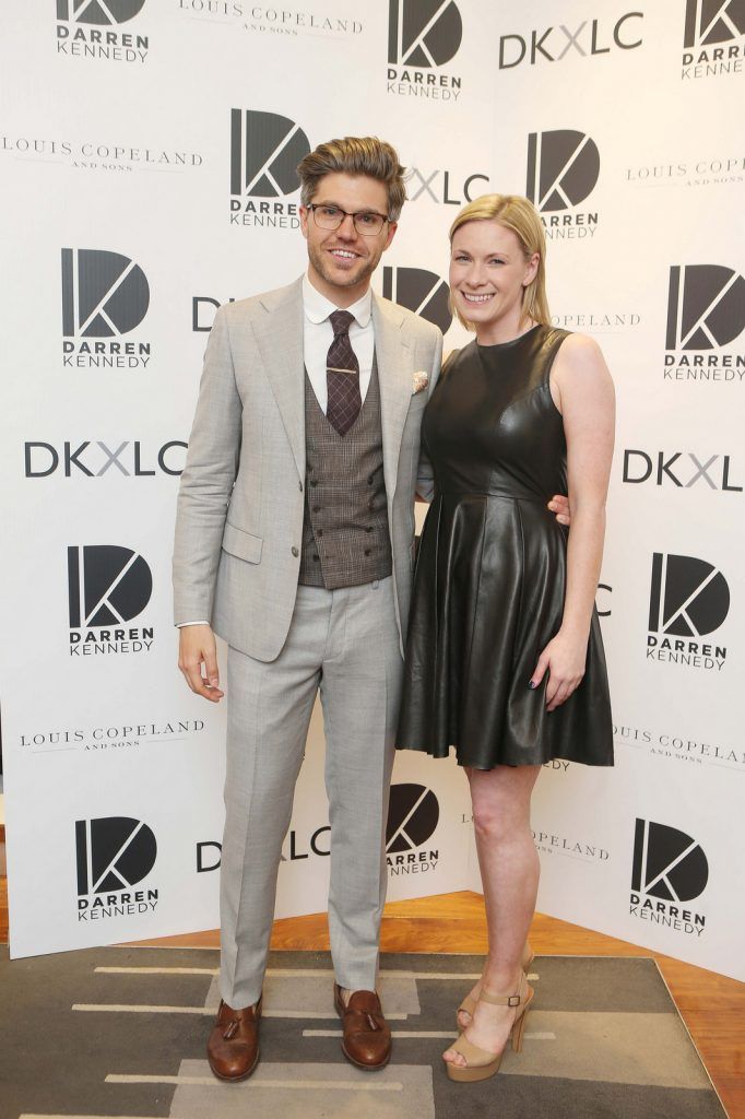 Darren Kennedy and Anna Savage   pictured at the launch of the Darren Kennedy collection for Louis Copeland at the Louis Copeland store on Wicklow Street.  Guests enjoyed signature World Class cocktails specifically crafted by Diageo Reserve. Photo: Leon Farrell/Photocall Ireland.