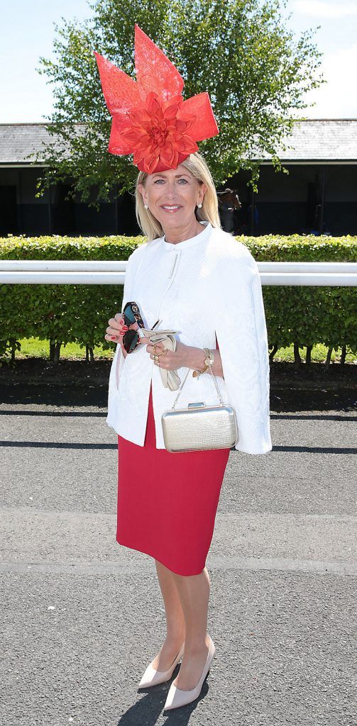Liz Maher -Carlow at the Killashee Irish Tatler Style Icon competition at The 1000 Guineas at the Curragh Racecouse,Kildare.  Celebrity judge Yvonne Connolly joined Ciara McElligott of Killashee Hotel and publishing entrepreneur Norah Casey in the search for the ultimate iconic male and female looks from the race day punters. ..Picture Brian McEvoy