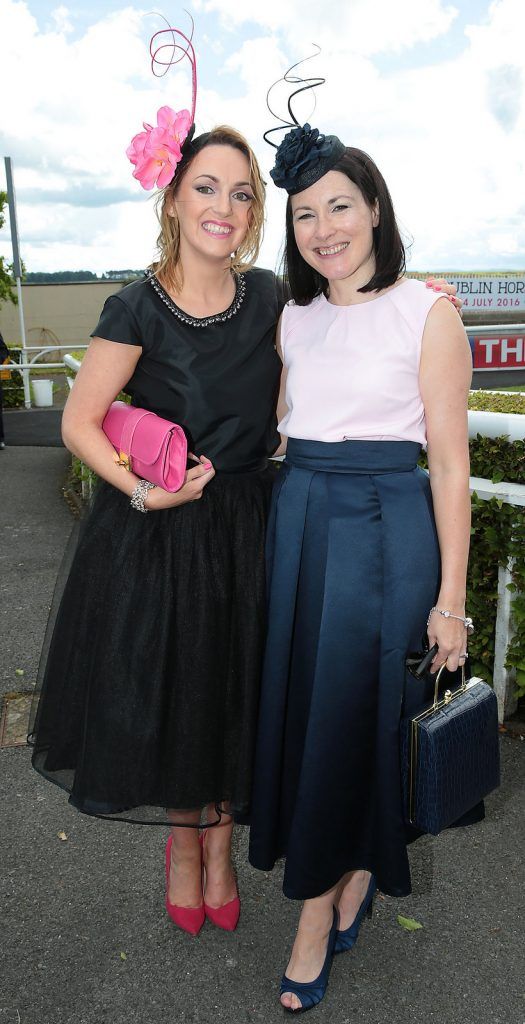 Edel McCaffrey and Sinead McCaffrey  at the Killashee Irish Tatler Style Icon competition at The 1000 Guineas at the Curragh Racecouse,Kildare. .Picture :Brian McEvoy