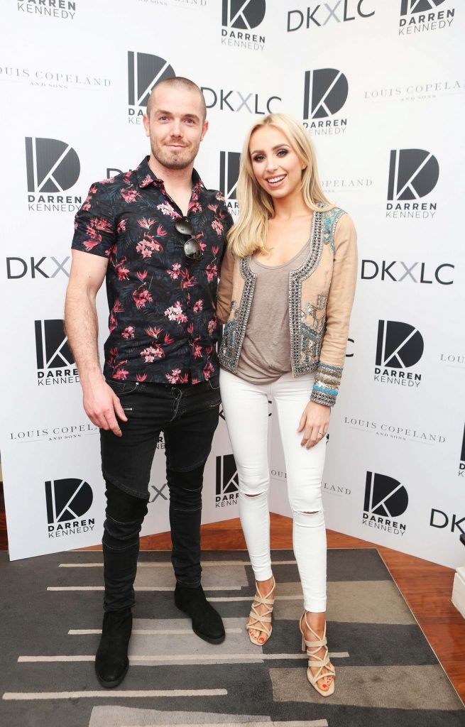 Rosie Connolly and Boyfriend Paul Quinn pictured at the launch of the Darren Kennedy collection for Louis Copeland at the Louis Copeland store on Wicklow Street.  Guests enjoyed signature World Class cocktails specifically crafted by Diageo Reserve. Photo: Leon Farrell/Photocall Ireland.