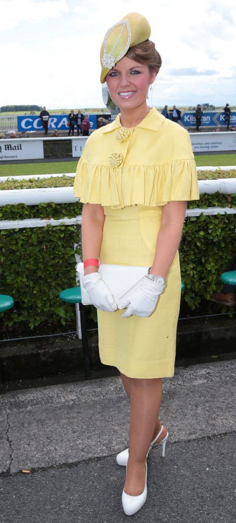 Maria Byrne at the Killashee Irish Tatler Style Icon competition at The 1000 Guineas at the Curragh Racecouse,Kildare.  Celebrity judge Yvonne Connolly joined Ciara McElligott of Killashee Hotel and publishing entrepreneur Norah Casey in the search for the ultimate iconic male and female looks from the race day punters. ..Picture Brian McEvoy.