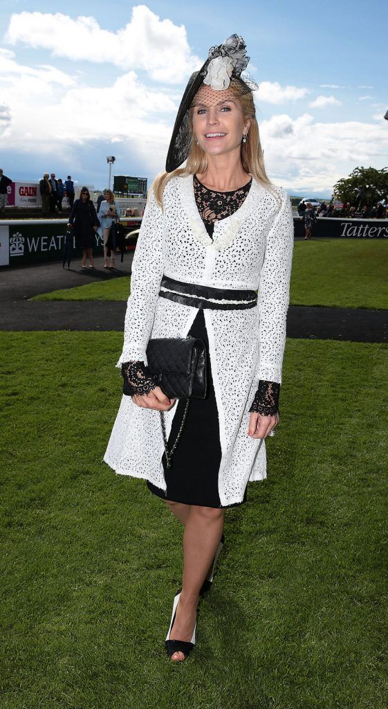 Yvonne Connolly  at the Killashee Irish Tatler Style Icon competition at The 1000 Guineas at the Curragh Racecouse,Kildare.  Celebrity judge Yvonne Connolly joined Ciara McElligott of Killashee Hotel and publishing entrepreneur Norah Casey in the search for the ultimate iconic male and female looks from the race day punters. .Picture Brian McEvoy.