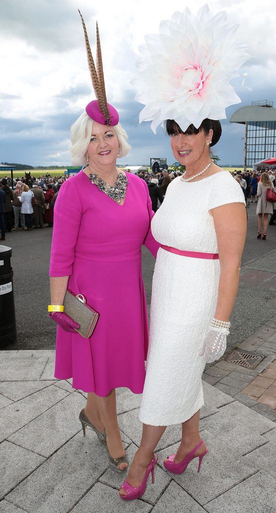 Mary O Halloran and Veronica Walsh  at the Killashee Irish Tatler Style Icon competition at The 1000 Guineas at the Curragh Racecouse,Kildare. .Picture :Brian McEvoy.