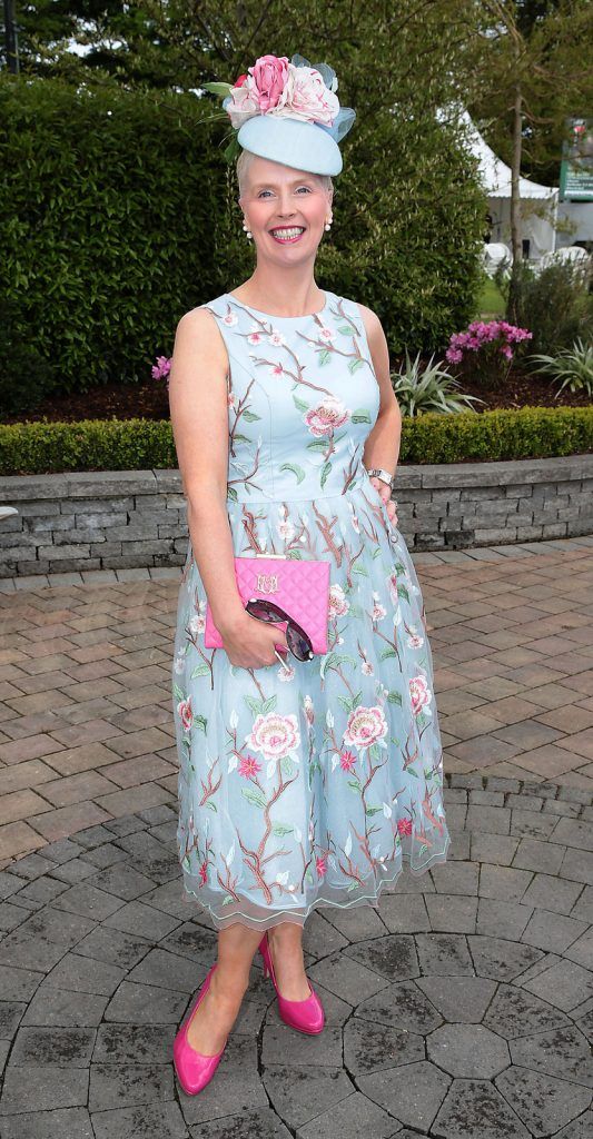 Gillian Gilbourne  at the Killashee Irish Tatler Style Icon competition at The 1000 Guineas at the Curragh Racecouse,Kildare. .Picture :Brian McEvoy.
