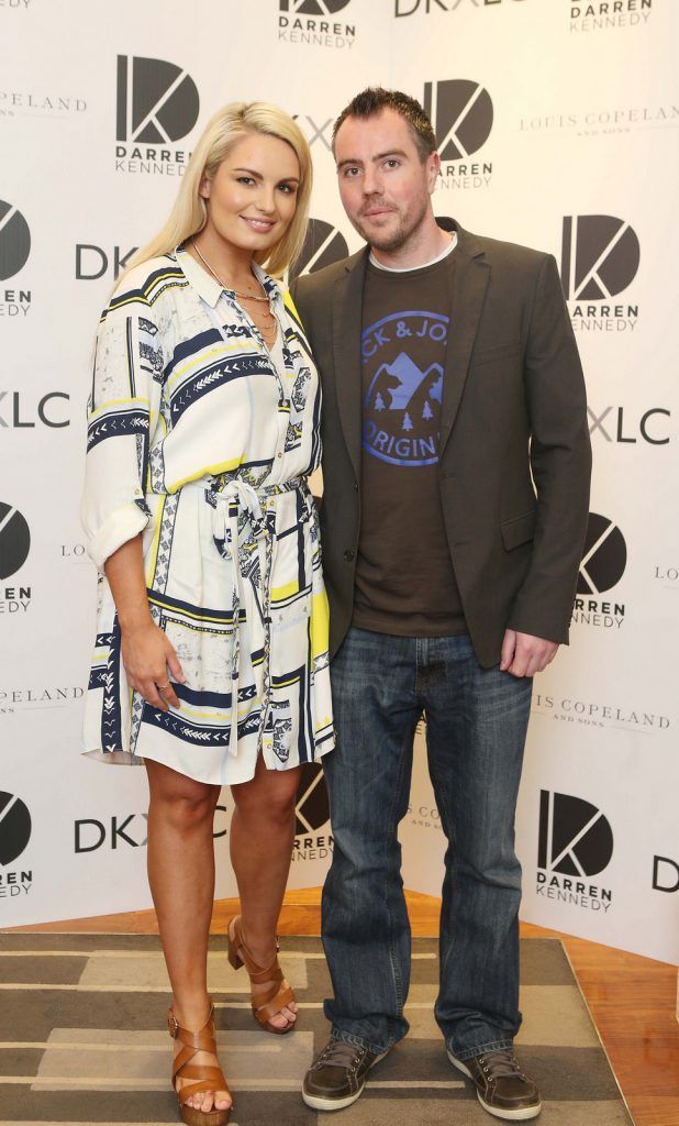 Louise O Reilly and David Lovett pictured at the launch of the Darren Kennedy collection for Louis Copeland at the Louis Copeland store on Wicklow Street.  Guests enjoyed signature World Class cocktails specifically crafted by Diageo Reserve. Photo: Leon Farrell/Photocall Ireland.