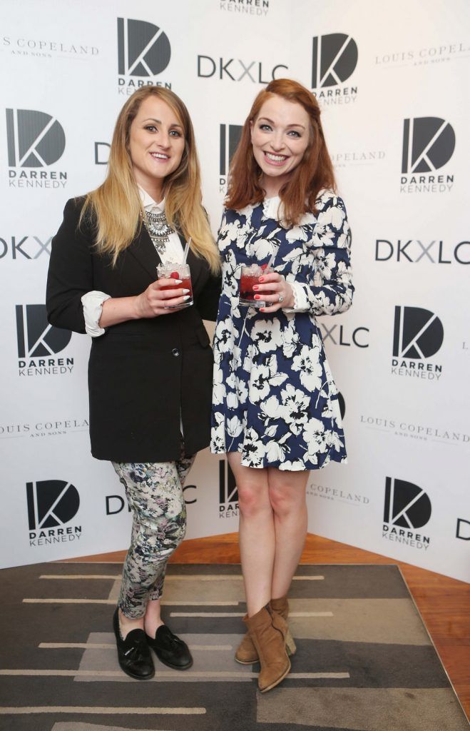 Justine King and Irene O Brien pictured at the launch of the Darren Kennedy collection for Louis Copeland at the Louis Copeland store on Wicklow Street.  Guests enjoyed signature World Class cocktails specifically crafted by Diageo Reserve. Photo: Leon Farrell/Photocall Ireland.