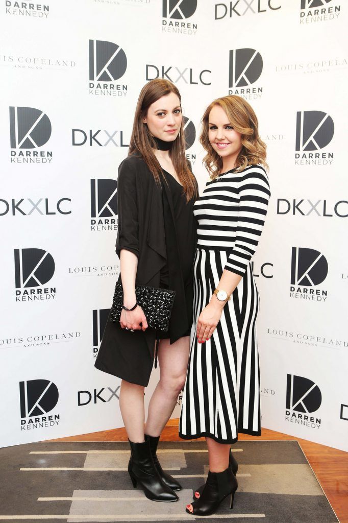 Paloma Feijoo and Katie Allen pictured at the launch of the Darren Kennedy collection for Louis Copeland at the Louis Copeland store on Wicklow Street.  Guests enjoyed signature World Class cocktails specifically crafted by Diageo Reserve. Photo: Leon Farrell/Photocall Ireland.