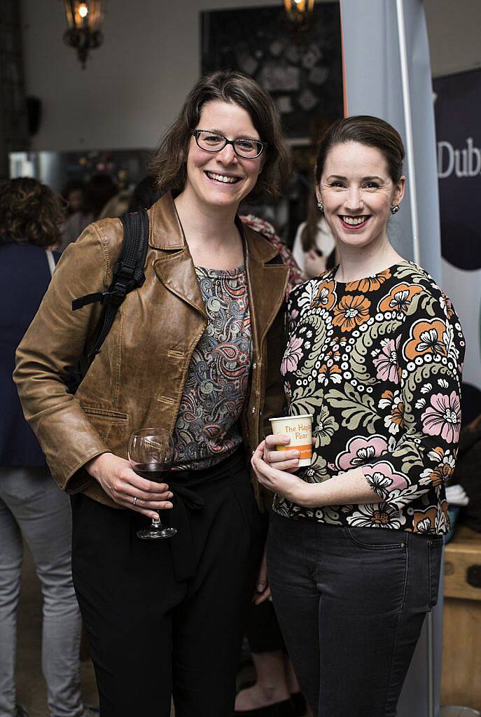 Patricia Daly & Carla Bredin pictured at the launch of The Happy Pears new book "The World of The Happy Pear" in the Fumbally Cafe. Photo Sean Cahill. 