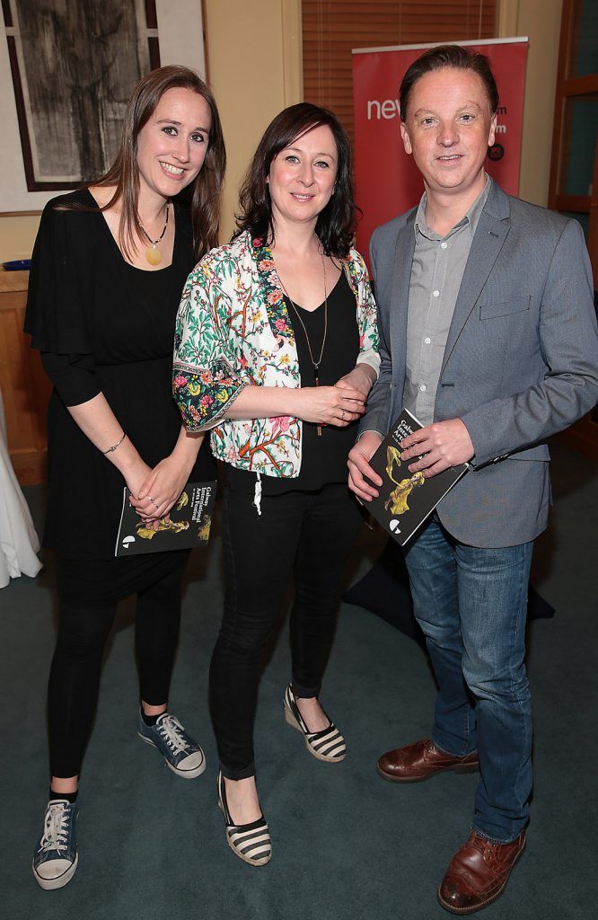 Kate Ellis, Emma O Kane and  David Bolger at the Absolut reception for the Galway International Arts Festival programme launch at Cleaver East,Dublin.Picture:Brian McEvoy.