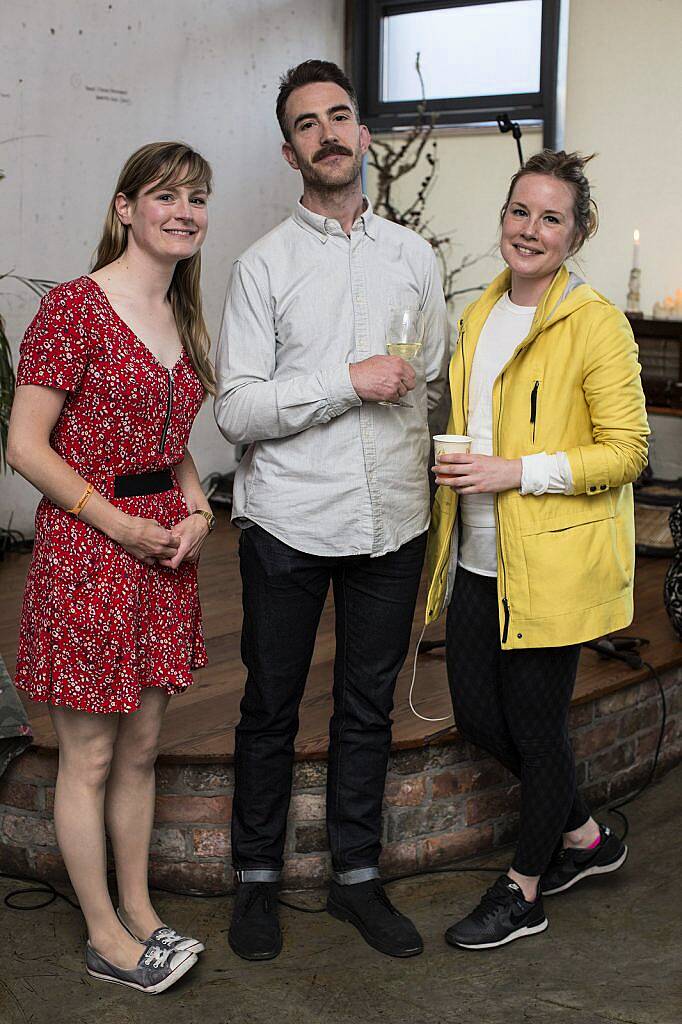 Noreen Deevy, Leon Givlin & Esther Walsh pictured at the launch of The Happy Pears new book "The World of The Happy Pear" in the Fumbally Cafe. Photo Sean Cahill. 