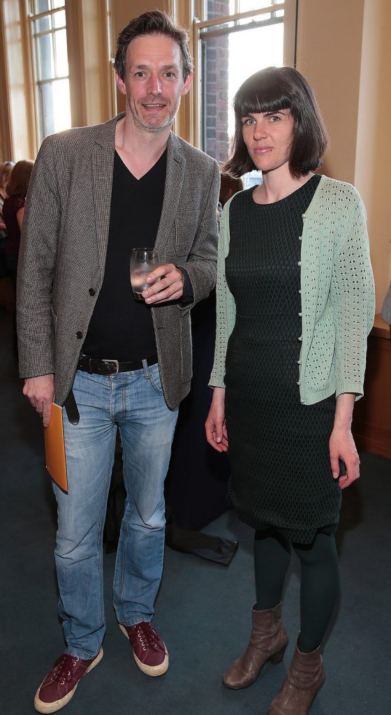 Gary Boyd and Tara Kennedy at the Absolut reception for the Galway International Arts Festival programme launch at Cleaver East,Dublin.Picture:Brian McEvoy.
