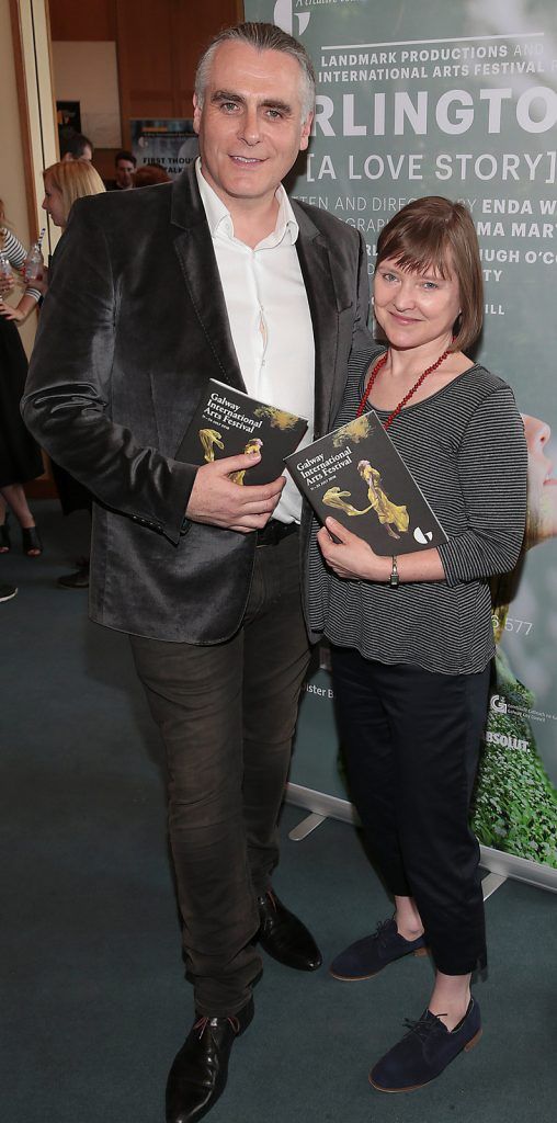 Paul Fahy and Anne Clarke at the Absolut reception for the Galway International Arts Festival programme launch at Cleaver East,Dublin.Picture:Brian McEvoy