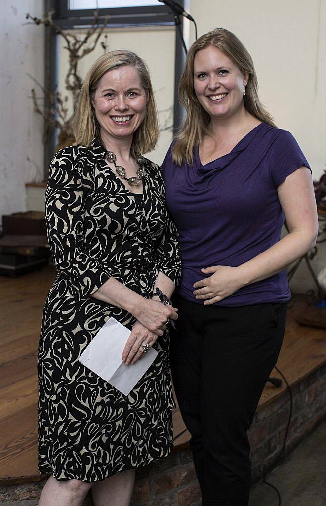 Patricia Deevy & Patricia McVeigh from Penguin ireland pictured at the launch of The Happy Pears new book "The World of The Happy Pear" in the Fumbally Cafe. Photo Sean Cahill. 