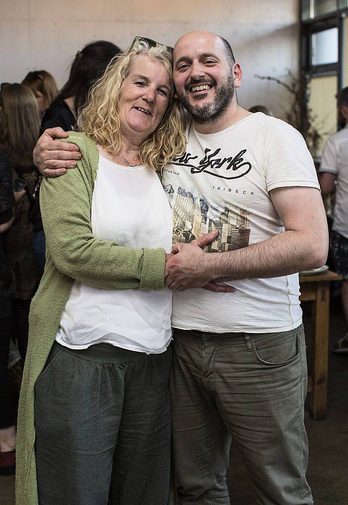 Siobhan Hanly & Juan Manteca pictured at the launch of The Happy Pears new book "The World of The Happy Pear" in the Fumbally Cafe. Photo Sean Cahill. 