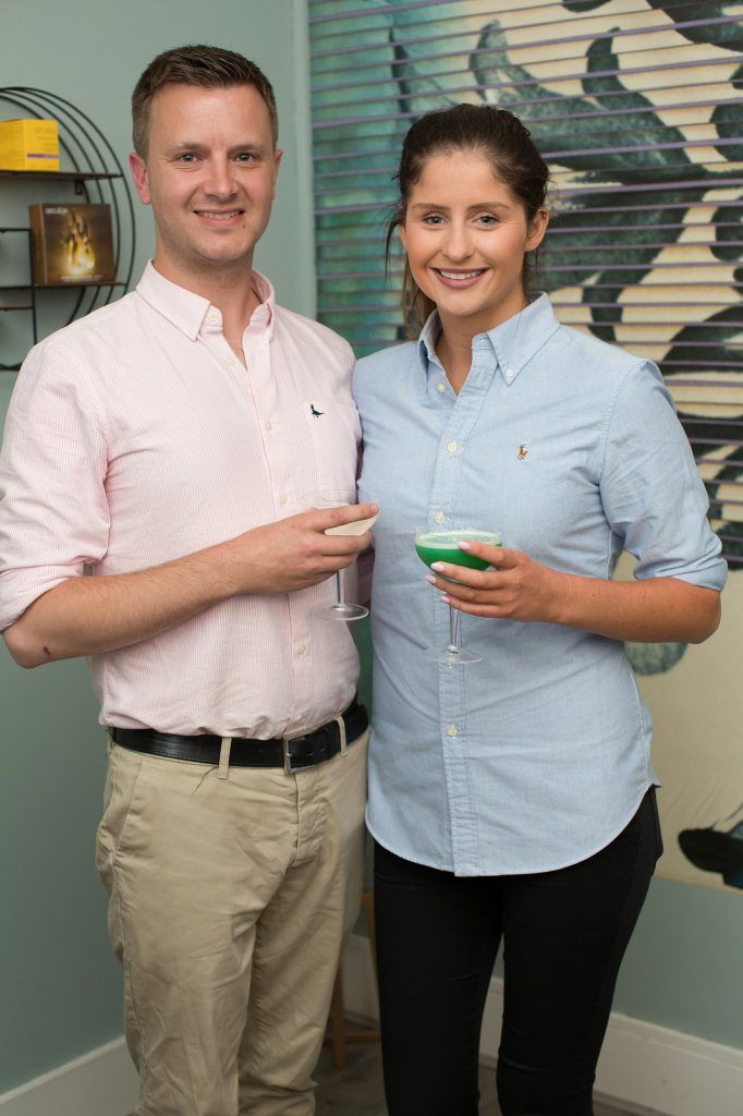 Greg Manley & Catherine Thorne pictured at the launch of Claudine King Brows & Beauty, 22 South William Street. Photo: Anthony Woods..