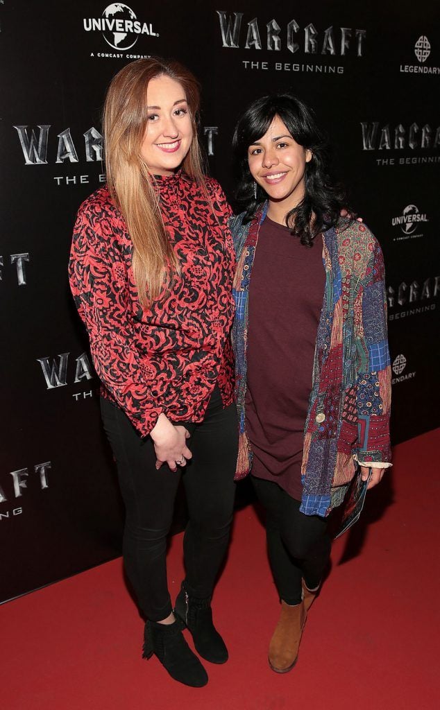 Linda Burke and Tina Alvarez at the Irish premiere screening of WarCraft The Beginning   at the Savoy Cinema, Dublin. WarCraft The Beginning  is in cinemas from Monday 30th May..Picture:Brian McEvoy.