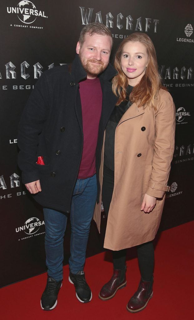 Stephen Jones and Seana Kerslake at the Irish premiere screening of WarCraft The Beginning at the Savoy Cinema, Dublin. WarCraft The Beginning  is in cinemas from Monday 30th May..Picture:Brian McEvoy.