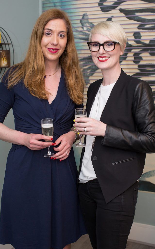 Lorraine Egan & Cathy Shivnan pictured at the launch of Claudine King Brows & Beauty, 22 South William Street. Photo: Anthony Woods..