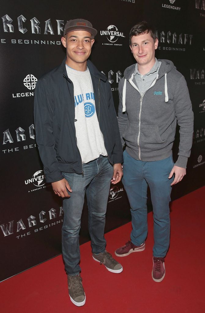 Daryl McConnell and Niall O Leary at the Irish premiere screening of WarCraft The Beginning at the Savoy Cinema, Dublin. WarCraft The Beginning  is in cinemas from Monday 30th May..Picture:Brian McEvoy.