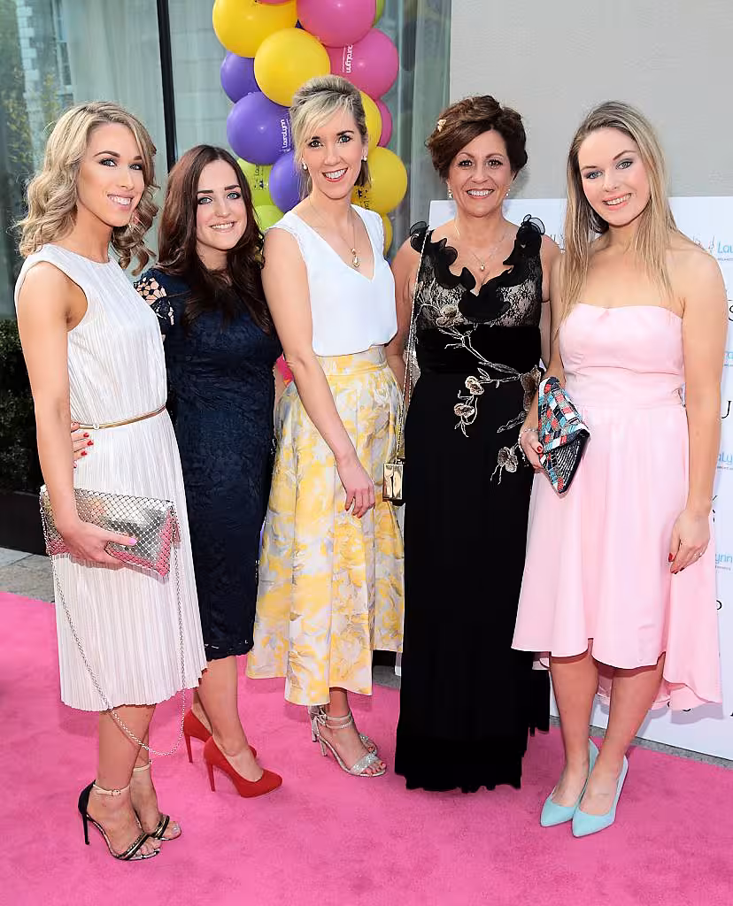 Christine Merrigan ,Amy Craddock,Eimear Forbes,Lorraine Heffernan and Roisin Gallagher at the LauraLynn Heroes Ball at the Mansion House Dublin..Picture:Brian McEvoy.