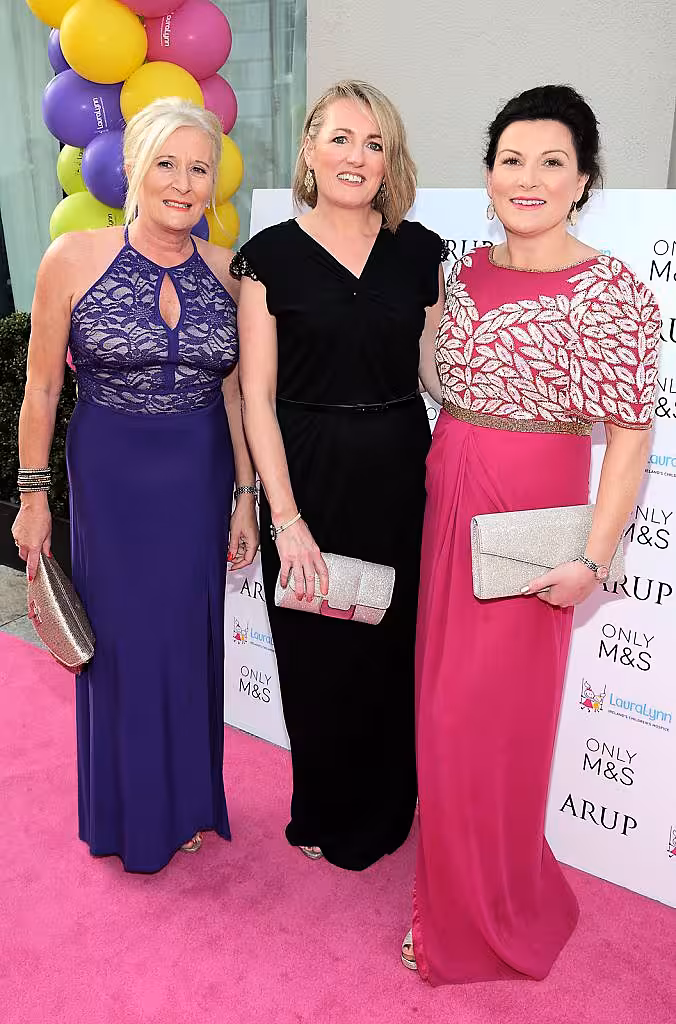 Martina McMahon, Aine Enright and Ailish Cantwell at the LauraLynn Heroes Ball at the Mansion House Dublin..Picture:Brian McEvoy