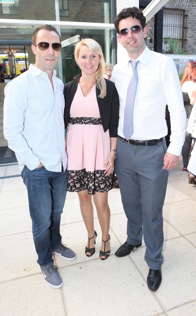 Pictured last in Dublin's Morrison Hotel were Darragh O Murchu , Fiona Burns and Lional McCarthy at the launch of the Morrison Summer Menu.Photo: Leon Farrell/Photocall Ireland.