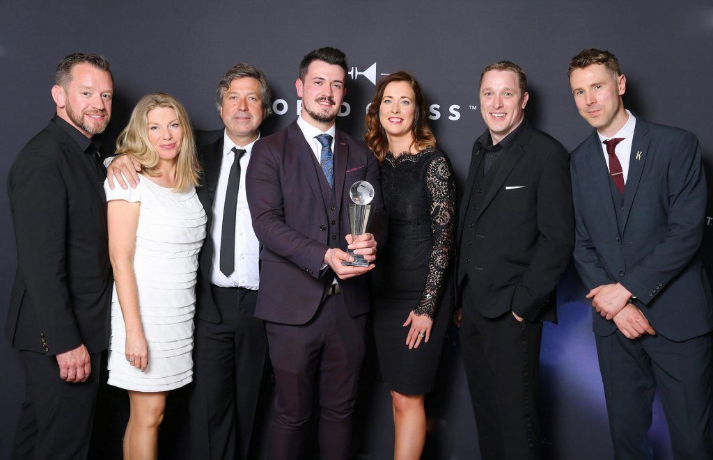 George Roberts, Trisha Feely, John Torode, Andrew Dickey, AnnMarie Phillips, Peter O'Connor and Nial Molloy pictured at the World Class Irish Final 2016 at The Kings Inns, Dublin where Andrew Dickey representing The Merchant Hotel's Cocktail Bar in Belfast was crowned as the World Class Irish Bartender of the Year 2016 at the World Class Irish Final which took place in The Kings Inns.

Pic: Marc O'Sullivan

