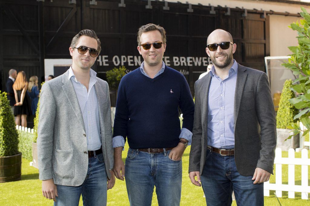 Tom Maxwell, Andrew Maxwell, Ross Condron pictured at ‘Taste of Beer’, a beer and food pairing experience at The Open Gate Brewery featuring some of Ireland’s top artisan food producers who are exhibiting at Taste of Dublin next week, Thursday 16th-  19th June. 


Pic: Andres Poveda  
