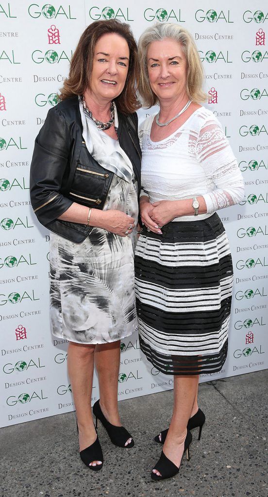 Louise Cosgrave and Marita Cosgrave  pictured at The Goal and  Design Centre Charity Fashion lunch at Saba, Clarendon Street,Dublin..Picture :Brian McEvoy.