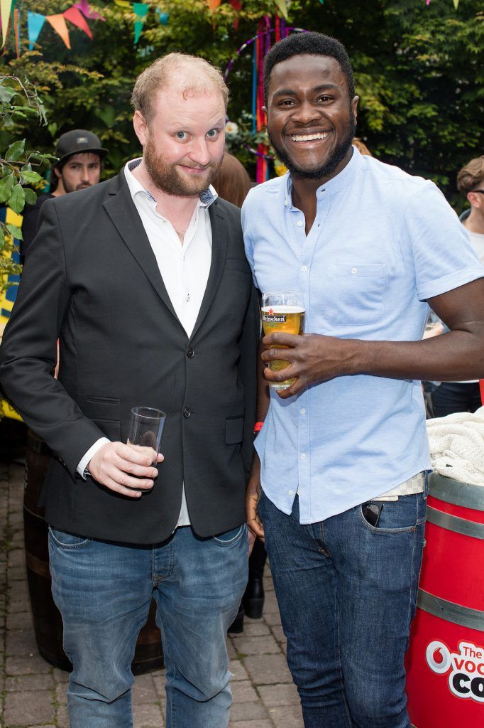 Fred Cooke & Emman Idama pictured at the Vodafone Comedy Festival launch at The Odeon.

 Photo: Anthony Woods