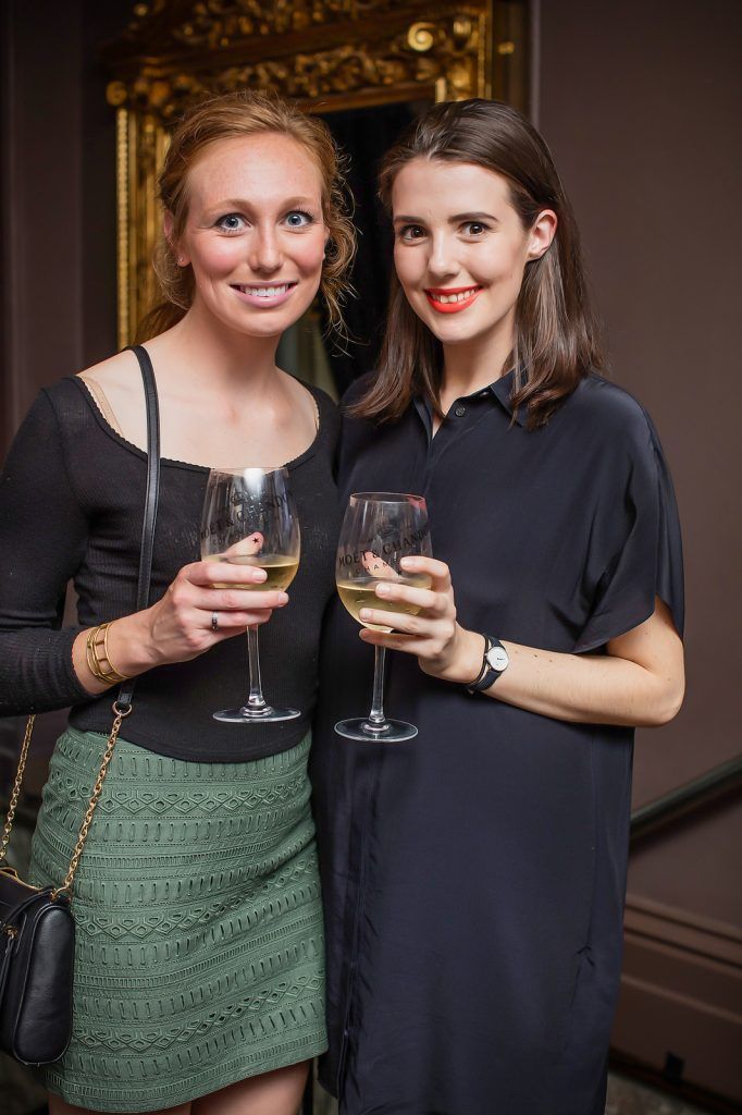 Elizabeth Romme & Lindsay Butler pictured enjoying Moët Party Day in Dublin. Moët Party Day was a worldwide event that took place over 24 hours on Saturday, 11th June, starting in New Zealand and ending in Mexico #MoetPartyDay. Photo: Anthony Woods