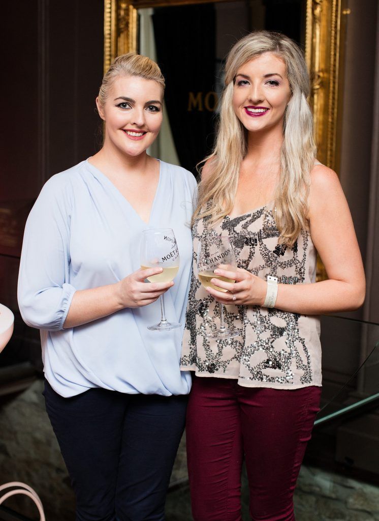 Denise & Emer Coughlan pictured enjoying Moët Party Day in Dublin. Moët Party Day was a worldwide event that took place over 24 hours on Saturday, 11th June, starting in New Zealand and ending in Mexico #MoetPartyDay. Photo: Anthony Woods