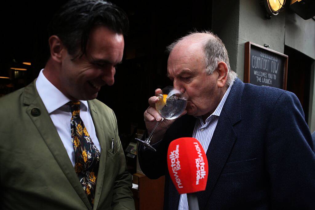 Oisin Davis, George Hook at the launch of the Irish Gin and Tonic Fest in Coppinger Row