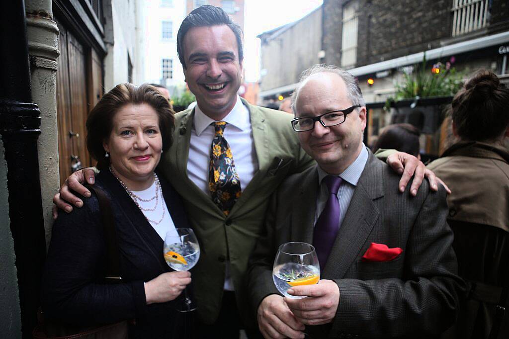 Claire Clancy, Oisin Davis, Tomas Clancy at the launch of the Irish Gin and Tonic Fest in Coppinger Row