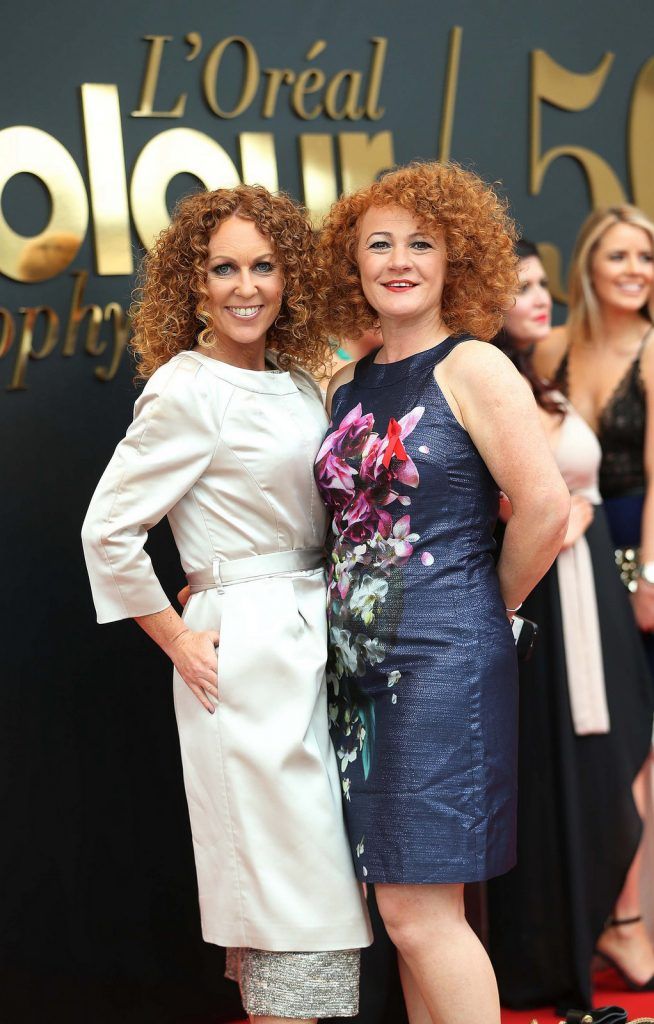 
Georgina McEvoy and Stephanie Newman, pictured at the 50th anniversary L’Oreal Colour Trophy held in the Convention Centre, Dublin. Pic. Robbie Reynolds
